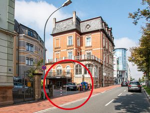 Cityhotel Bamberg - Zufahrt Check-In-Parkplatz über Heinrichsdamm